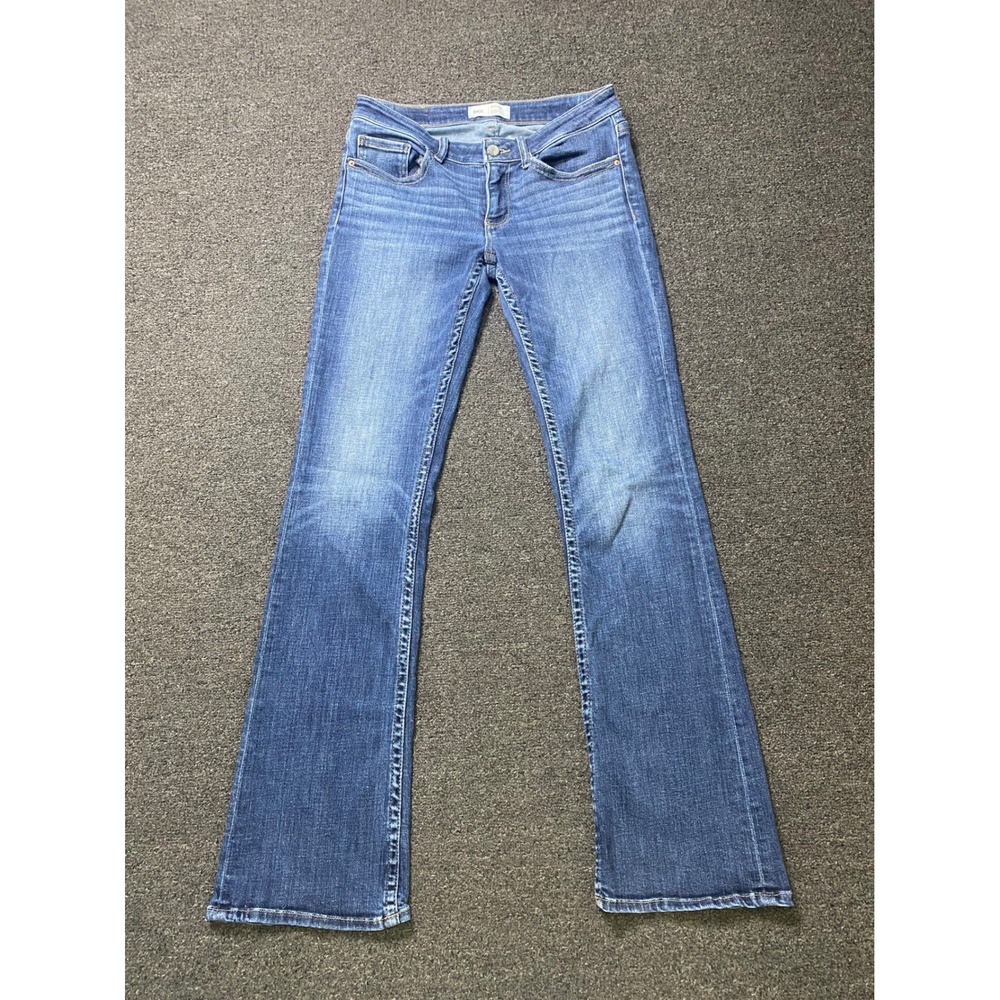BKE Stella Bootcut Blue Jeans Womens 28x33.5 Low Rise Slim Fit Stretch Boho